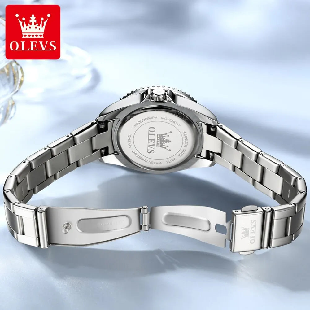 OLEVS Diamond Stainless Steel Waterproof Quartz Watch for Women