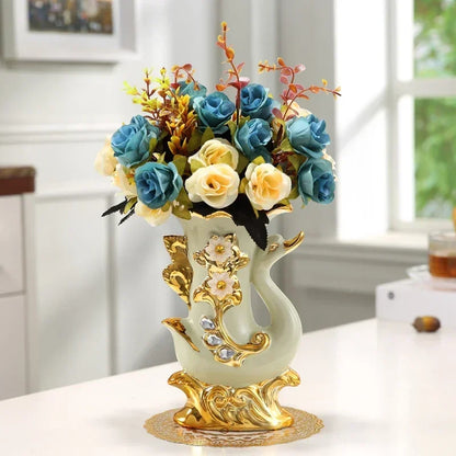 Gold Ceramic And Porcelain Vase