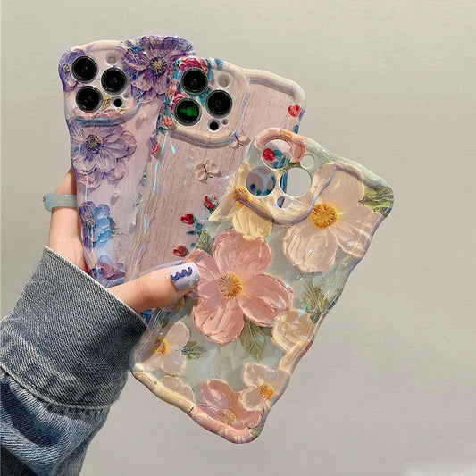 Flowers Shockproof Phone Case For iPhone 14, 15 Pro / Max